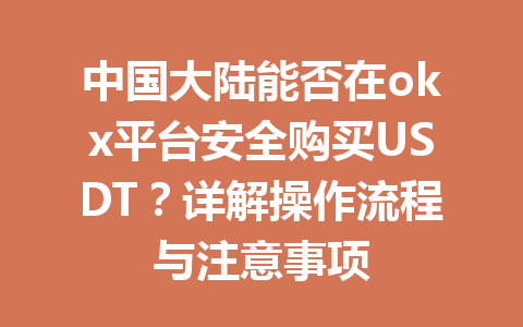 中国大陆能否在okx平台安全购买USDT？详解操作流程与注意事项